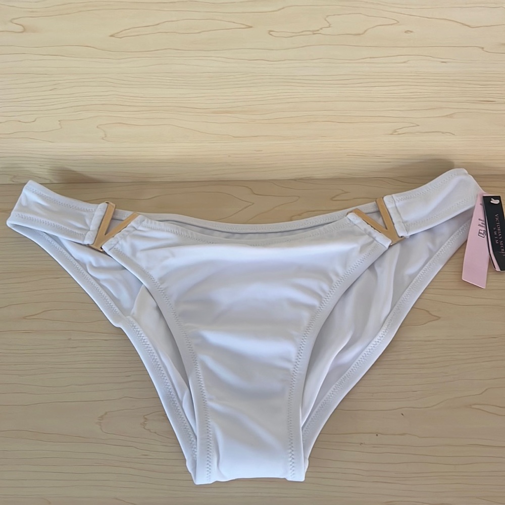 Victoria’s Secret Swim Large Bikini Bottoms White NWT